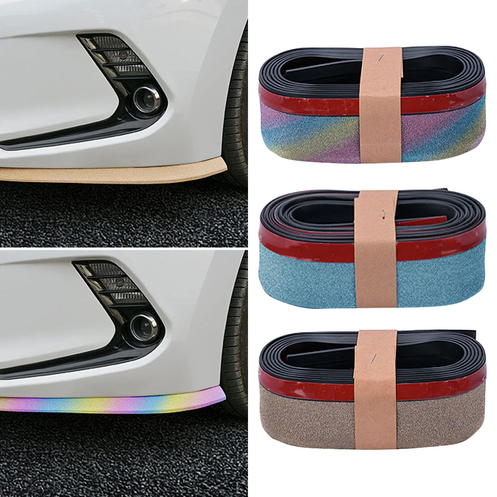 

1pc Car Bumper Front Lip Self-adhesive Protection Trim Strip Body Side Skirt Decoration Anti Scratch Sticker Auto Accessories