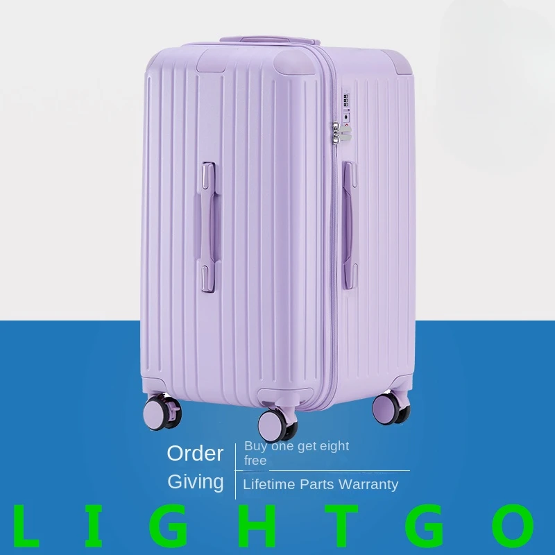 LIGHTGO 2024New luggage female thickened 24 inch network red suitcase male shock-absorbing brake wheel pull rod box