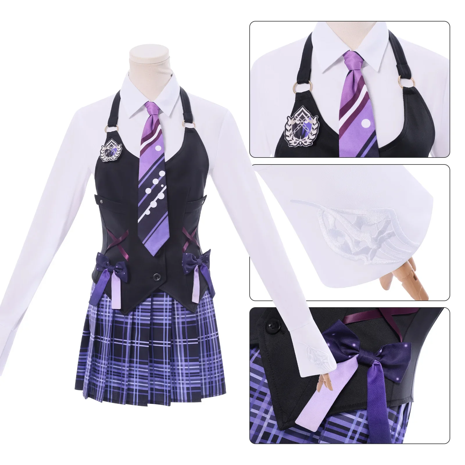 CosplayGame Naraka Bladepoint Tarka Ji Cosplay Costume JK School Uniform Skirt Wig Suit Glasses Full Set Halloween Party Play Ou