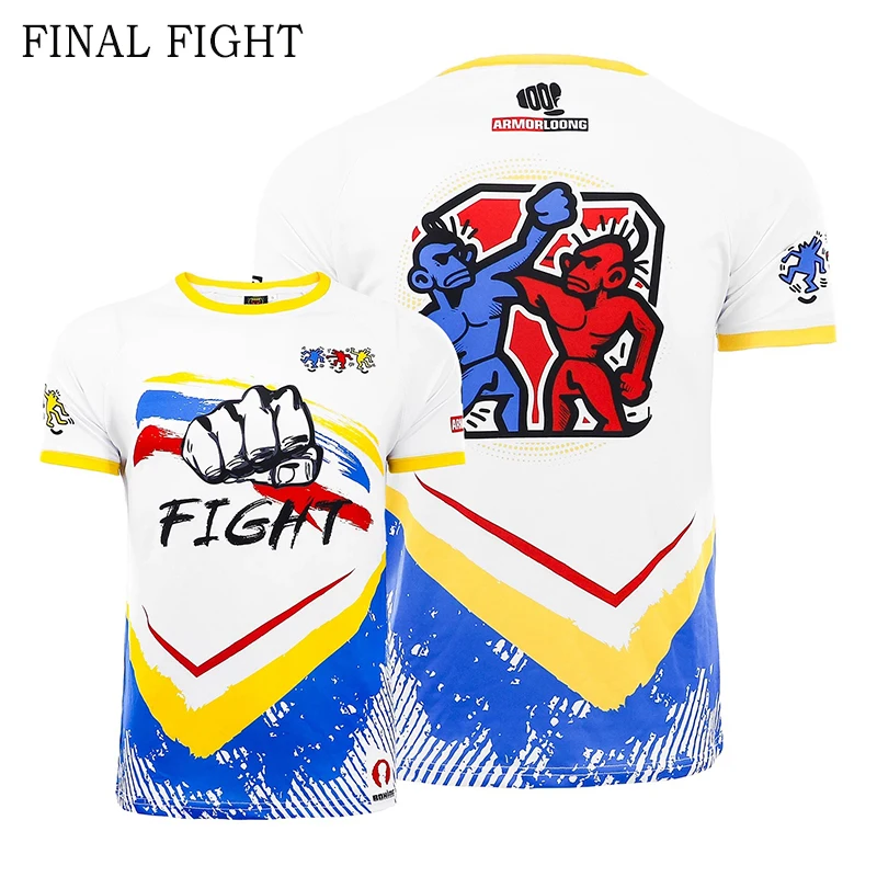 

Men's Muay Thai Boxing Workout Shirts Rash Guard BJJ Compression Top MMA Running Cycling Training Short Sleeve Athletic T-Shirts