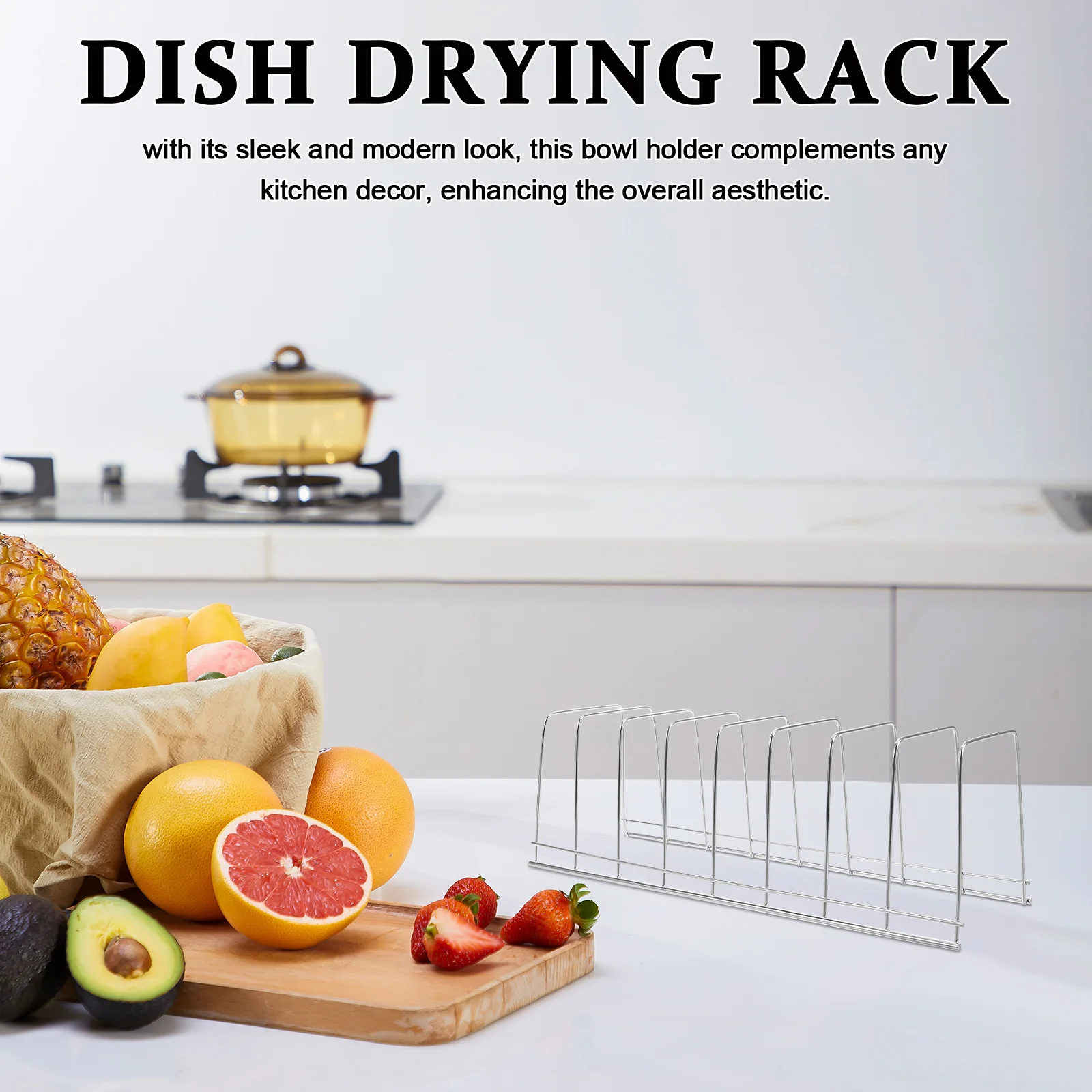 Stainless Steel Dish Drainer Rack Kitchen Countertop Storage Organizer Drying Tray Utensil Holder Bowl Plate Storage Stand