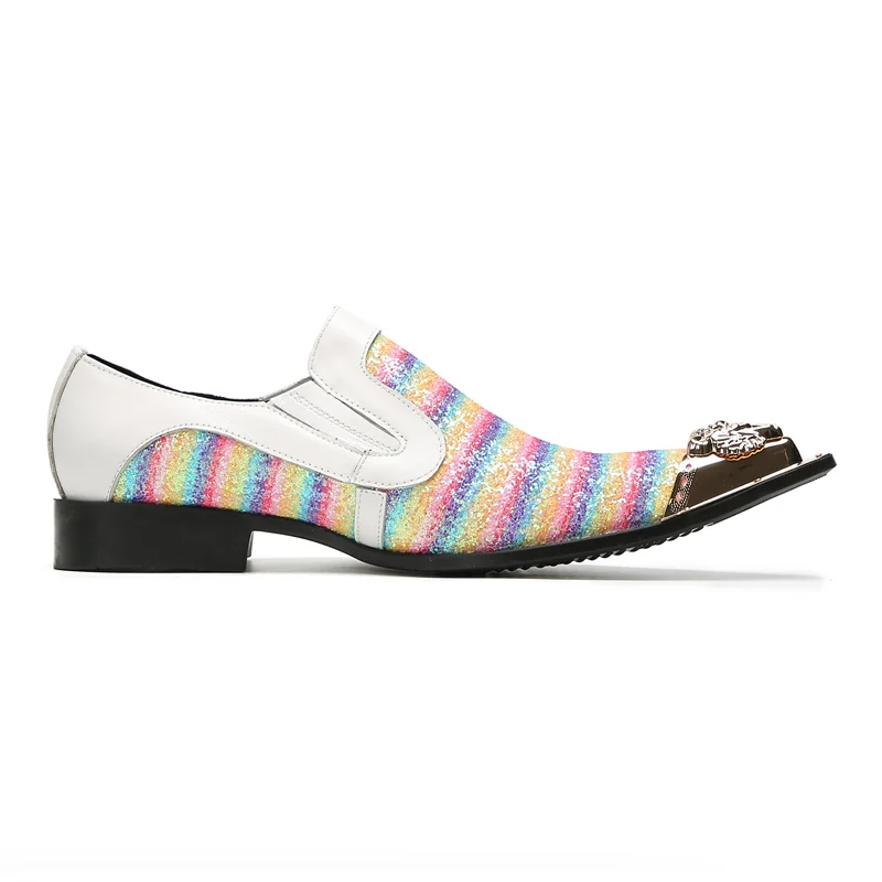 Brett Frühling Herbst Schuhe für Männer Metalle Hut Spike rosa Business Bankett Party sozialisieren Rindsleder Hochzeit Herren schuhe – Detail 30