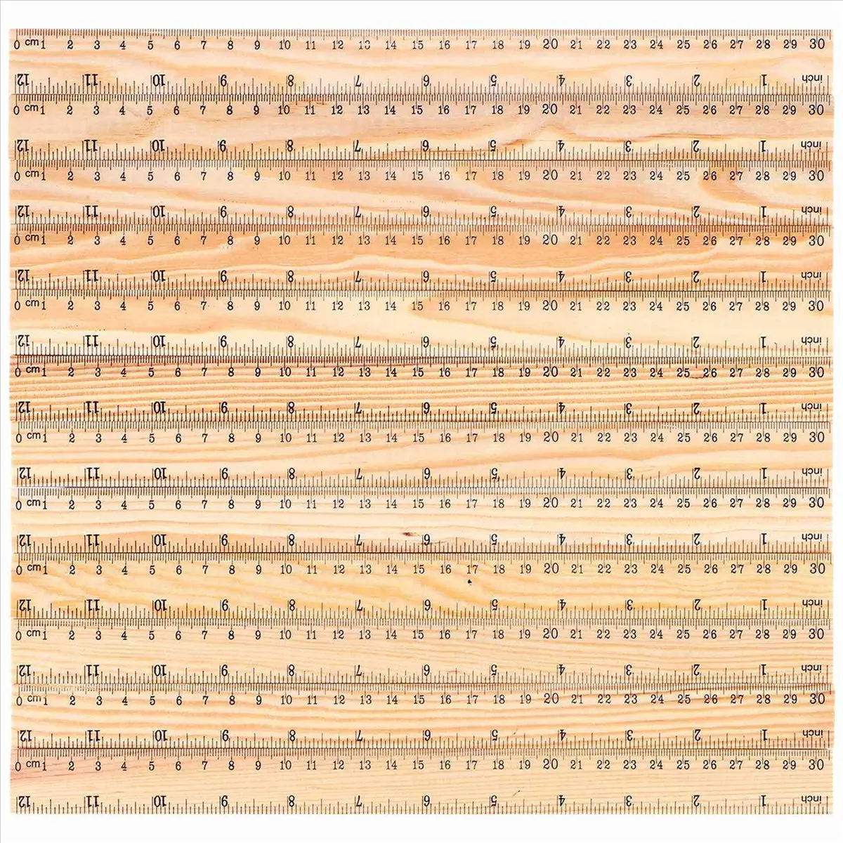 A78I 12 x Wood Ruler Student Rulers Wooden School Rulers Ruler Measuring Ruler, 2 Scale (12 Inch and 30 cm)