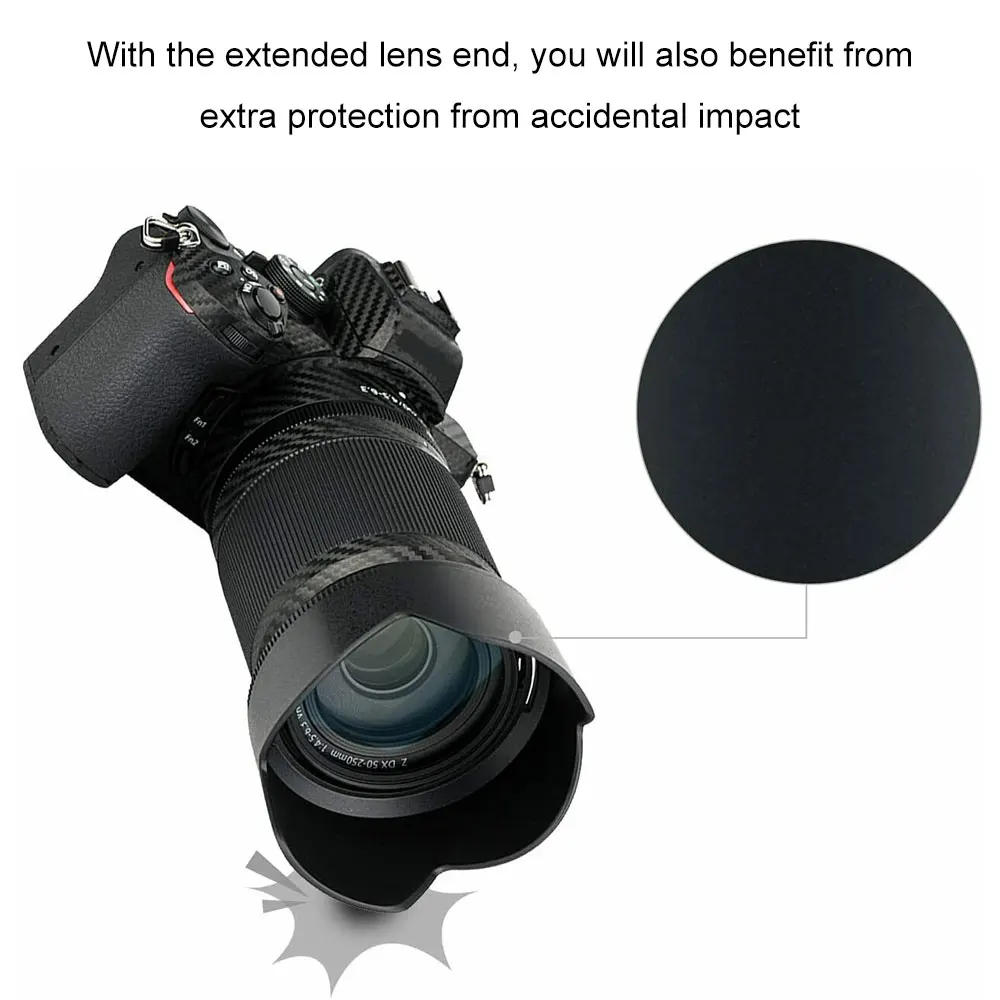 HB-90A for Nikon Z DX 50-250mm f/4.5-6.3 VR 62mm HB90A Plastic Bayonet Shade Flower Lens Hood