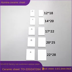 20PCS High insulation and high thermal conductivity alumina ceramic sheets TO-220 TO-247, 264 TO-3P,WITH HOLES/no holes