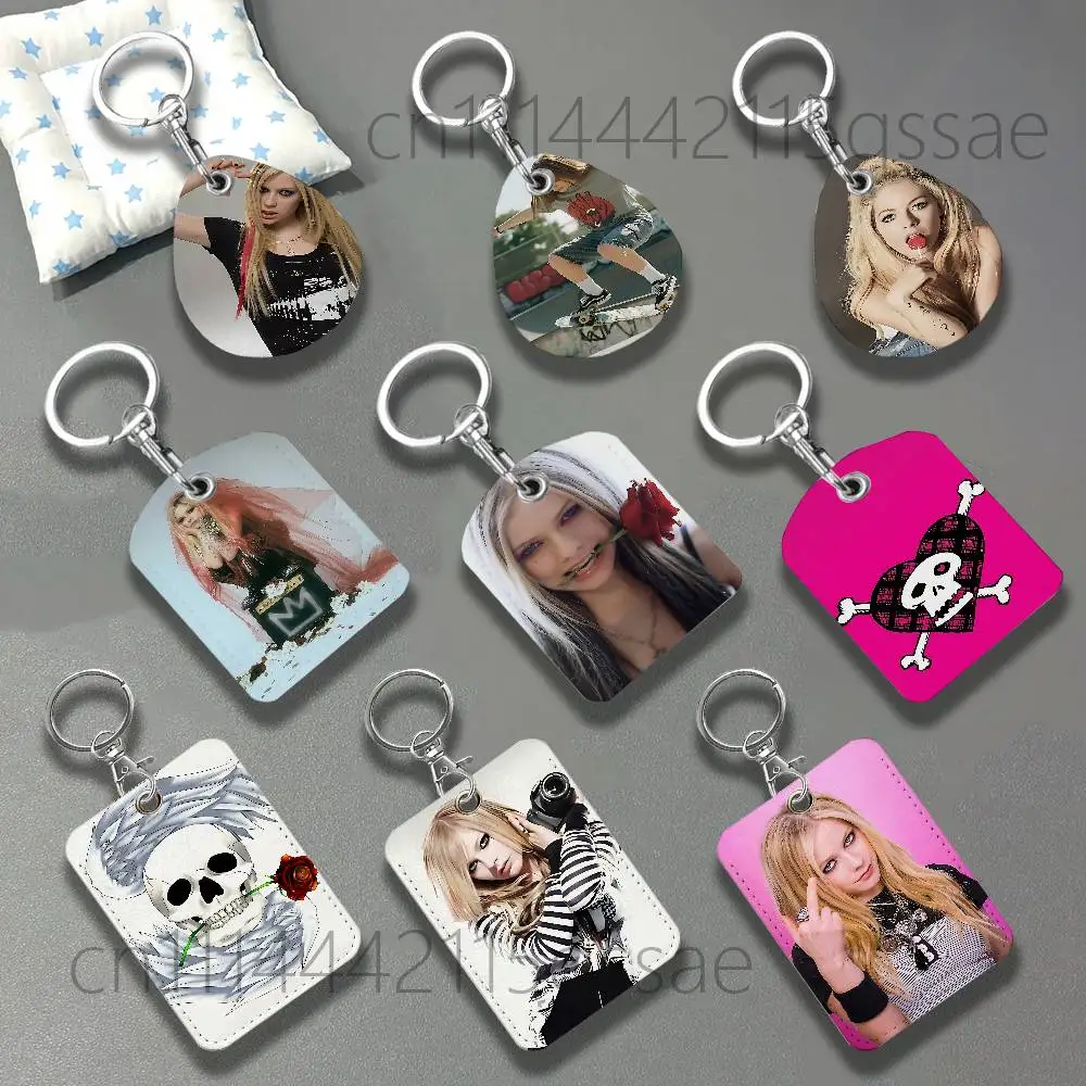 A-Avril Punk L-Lavigne For AirTag Case Card Sleeve Holder ID Credit Bank Access Keychain For Air Tag Shell