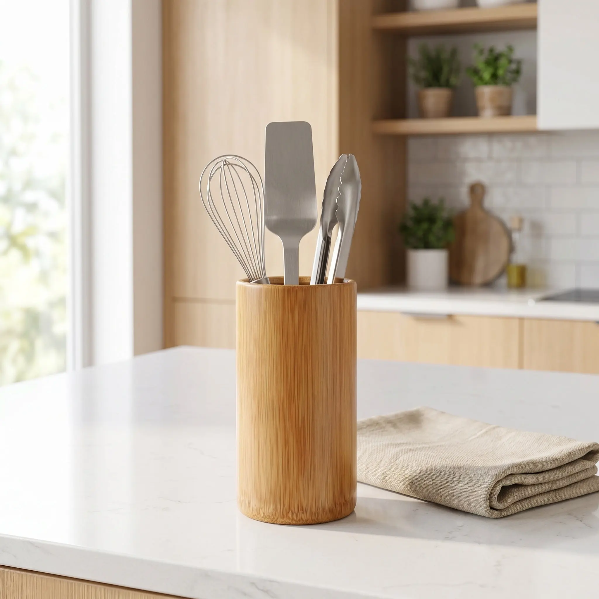 20Cm Fine Bamboo Chopsticks Storage Barrel Clean Dry Multifunctional Kitchen Utensils Container for Spoons Forks Tongs Ladles