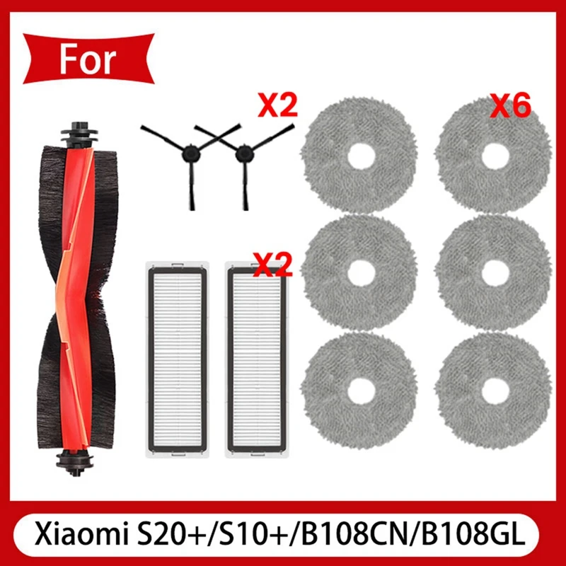 

For Xiaomi Robot Vacuum S20+ / S10 Plus / B108GL / B108CN B113CN Parts Spare Parts Filter Main Side Brush Mop