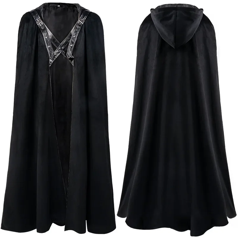 

Medieval Steampunk Cloak Hood Men Cosplay Costumes Halloween Carnival Dress Up Party Vampire Pirate Gothic Cape Renaissance