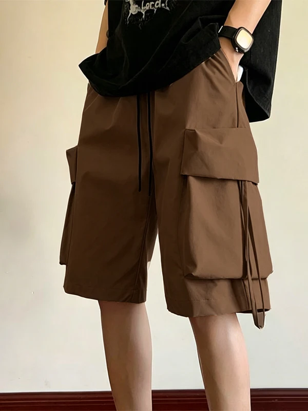 Casual Multi-Pocket Workwear Style Shorts Men's Women's Summer Loose Five-Quarter Length Trendy plus Size Mid-Waist Polyester...