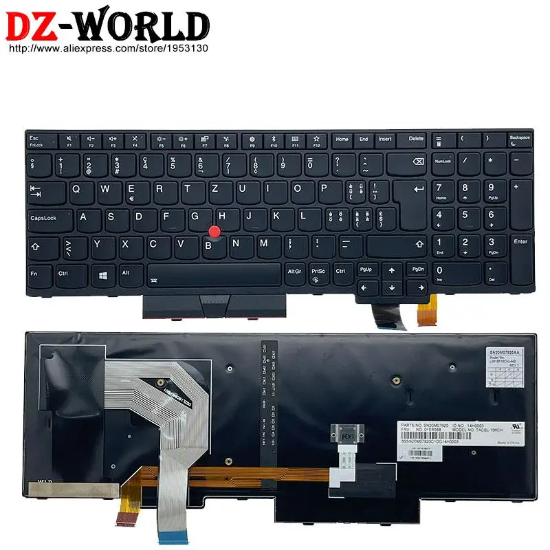 For Lenovo Thinkpad T570 P51S T580 P52S Laptop Backlit Keyboard SP UK DK NO DE BE BR CH SWS SE HU IS FR IT EE NDC Azerty Qwertz