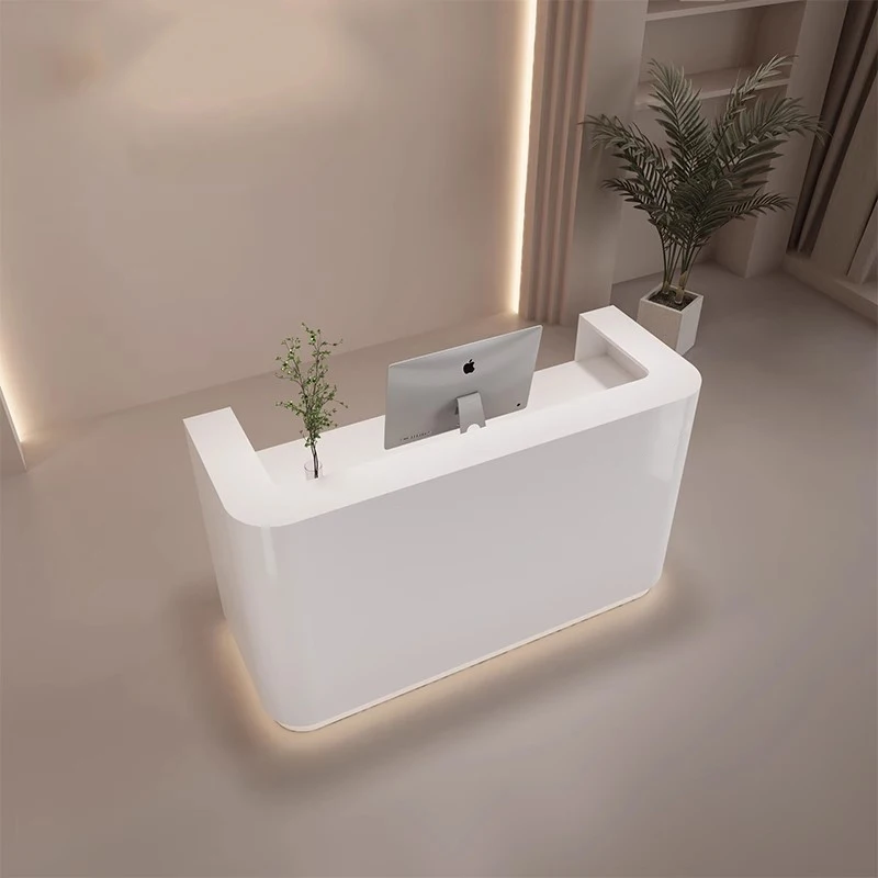 

Display Led Lights Reception Desks Industrial Luxury Beauty Long Reception Desks Led Lights Simple Escritorio Lounge Furniture
