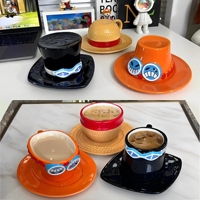 One Piece ASL Creative Mug Anime Figure Luffy Ace Sabo Cute Straw Hat Ceramic Cup Coffee Cup Decoration Collection Toy Fans Gift