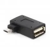 Adaptor mikro USB 2.0 betina ke jantan, catu daya OTG mikro 2018 Port 90 derajat kiri 90 kanan bersudut adaptor OTG