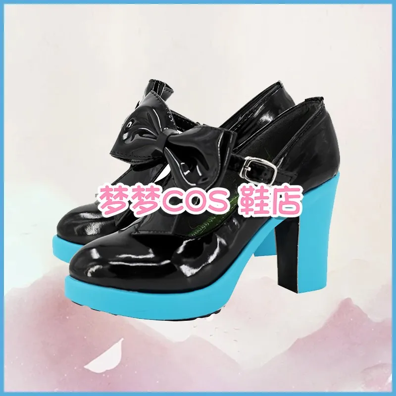 MIKUU Cosplay Sapatos Jogo Cosplay Mikku Cosplay Mulheres Bonito Preto Verde Lolita Sapatos