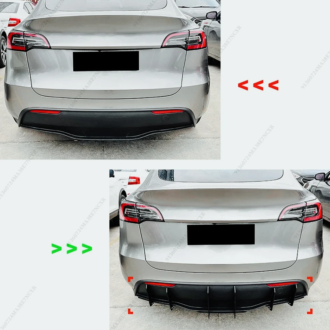 Separador trasero deportivo, cubierta de parachoques, difusor, deflector de labio, tuning para Tesla Model Y 2019-2024, accesorio