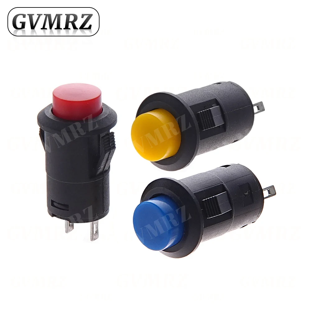 5 pièces interrupteurs à bouton-poussoir auto-verrouillage/momentané DS228 DS428 12mm interrupteur à bouton-poussoir OFF-ON 3A /125VAC 1.5A/250VAC Snap-on