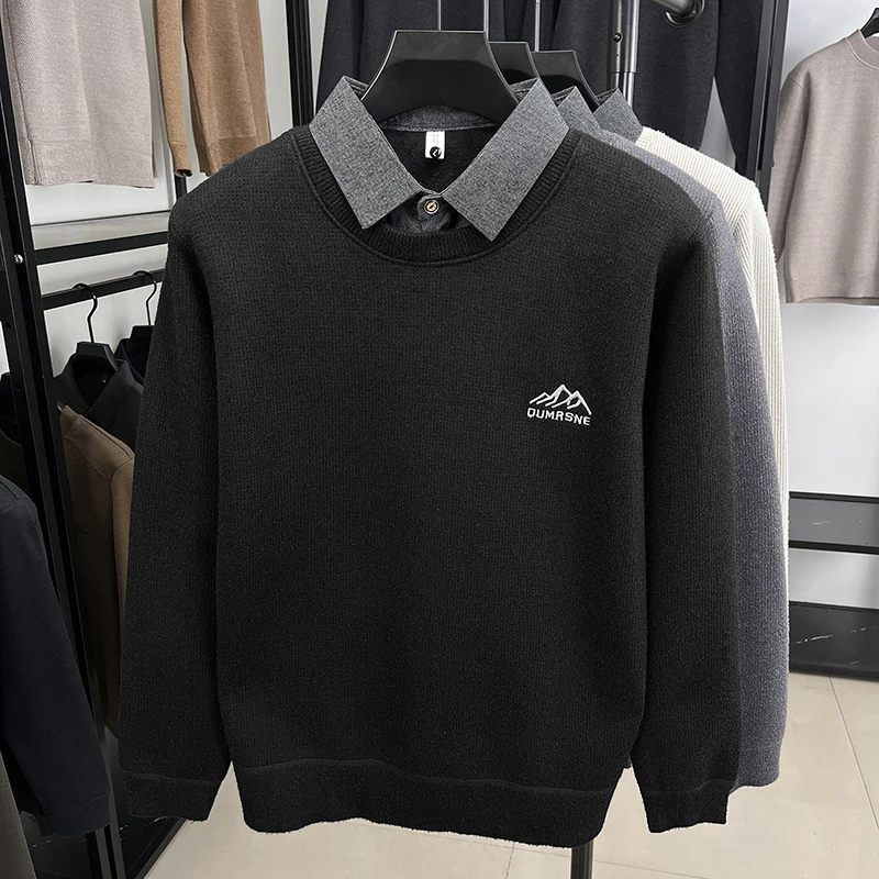 الراقية العلامة التجارية الرجال طية صدر السترة سترة شخصية وهمية قطعتين تصميم السترة الفاخرة إلكتروني التطريز الراحة عارضة جديدة أعلى