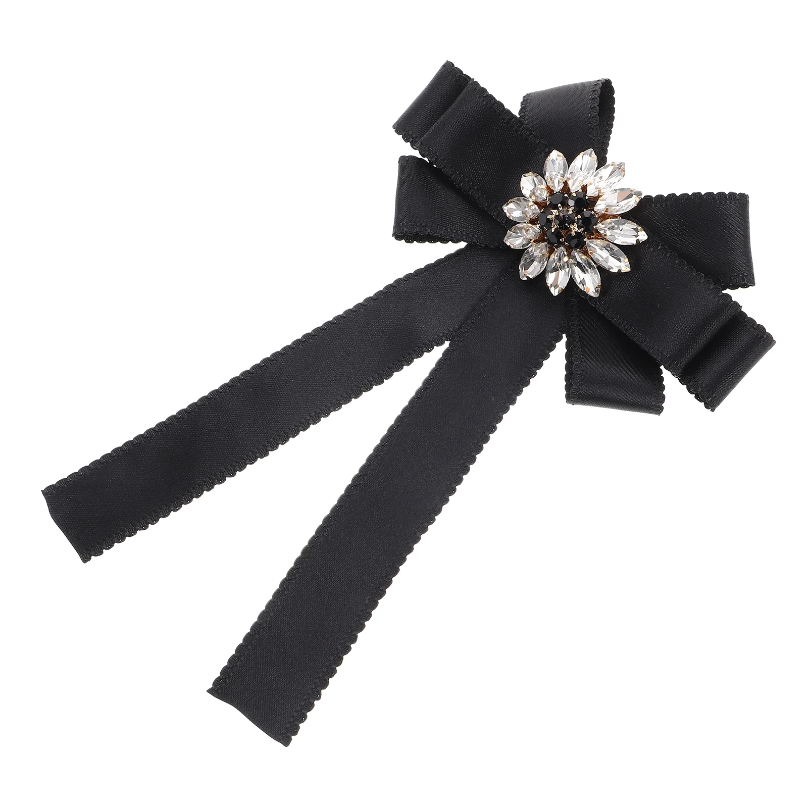 

Chic Large Lapel Pin Women Big Bowknot Rhinestone Elegant Collar Pin For Suit Coat Dress Brooches Pins For Women Fashion Bow Tie