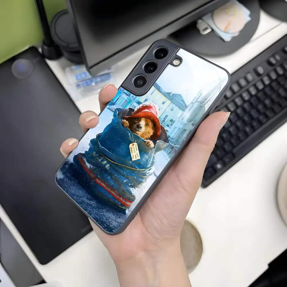 Cute Paddington Bear Phone Case for Samsung S24 S23 S22 S20 Fe S21 Note20 Ultra Plus Fe Magnetic Glass Cover