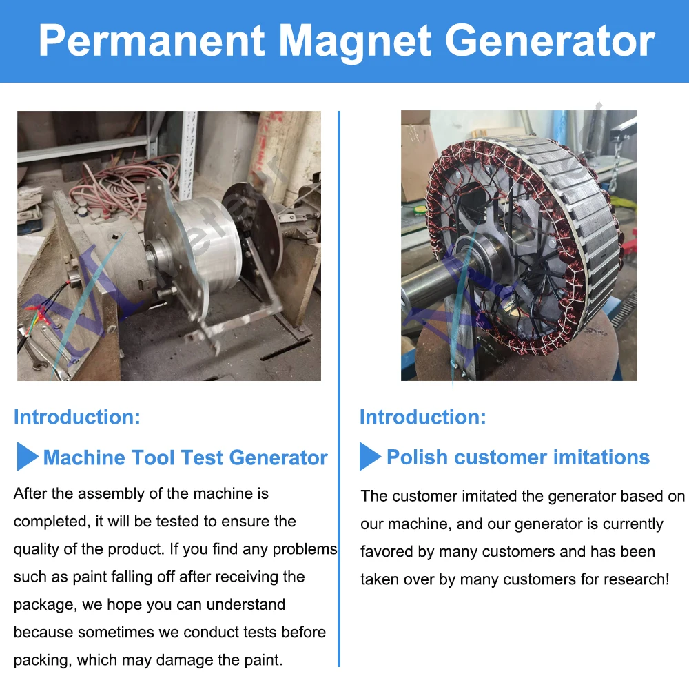 Imagem -03 - Gerador de Ímã Permanente de Baixa Velocidade Alternadores ac Uso para Acionamento do Motor Turbina Eólica de Água 10kw 20kw 30kw 48v 220v 380v Phase