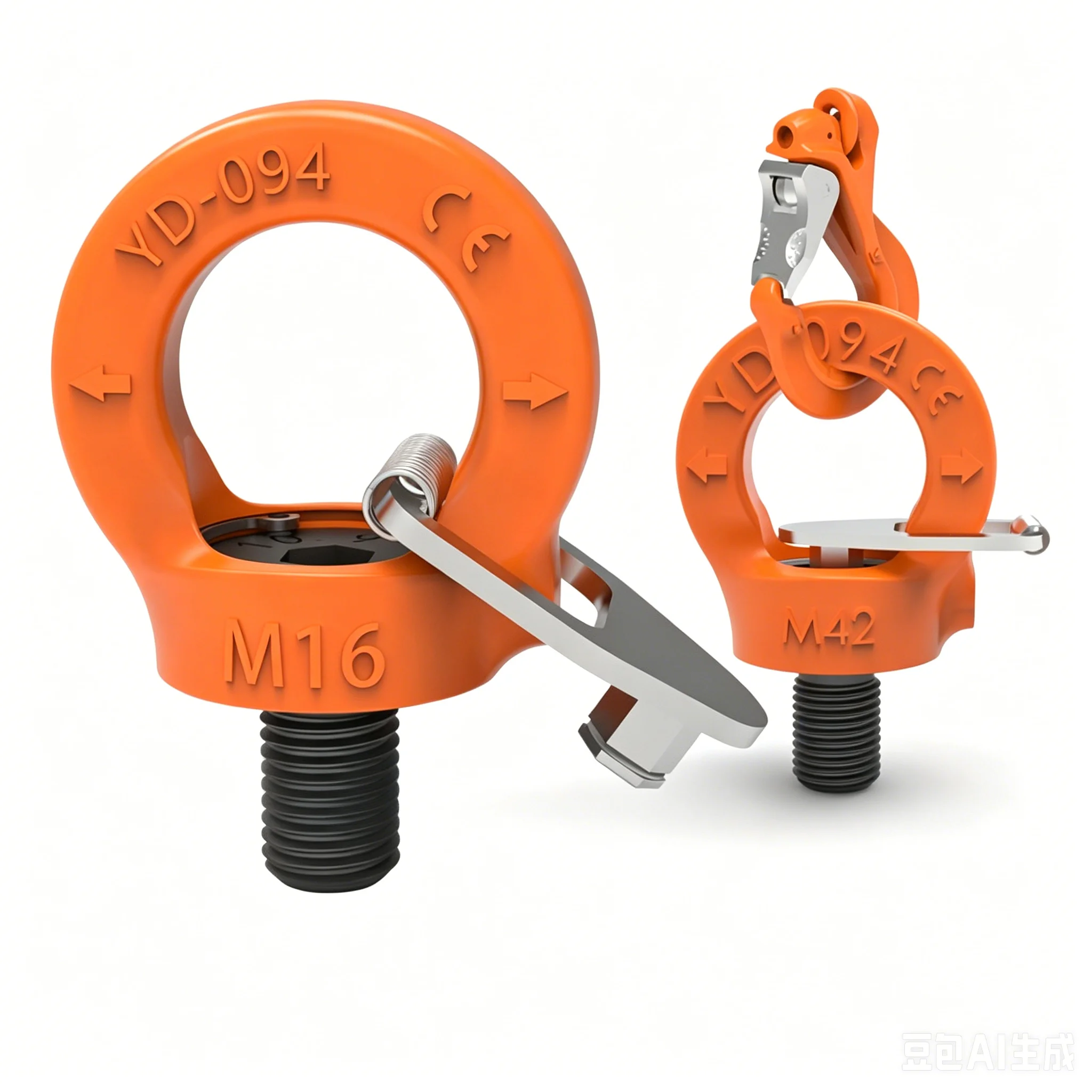 3.2T-12T Universal Rotary G80 Lifting Screw Point Swivel Hoist Ring YDS Type Lifting Bolt Screw 42CrMo Buckle Metric 360 Degree