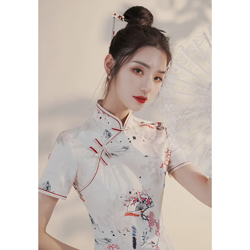 

Improved cheongsam 2024 new women's summer national fashion new young girl small short dress