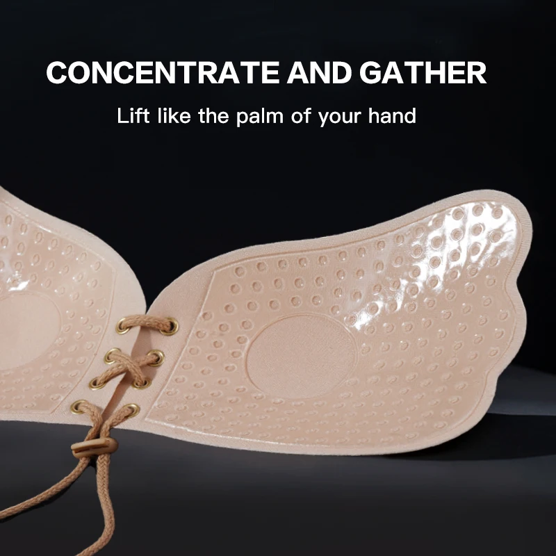 Women Seamless Self Adhesive Fly Bra Strapless Push Up Bra Wireless Stick On Sexy Lingerie Invisible Silicone Bralette Underwear image 3