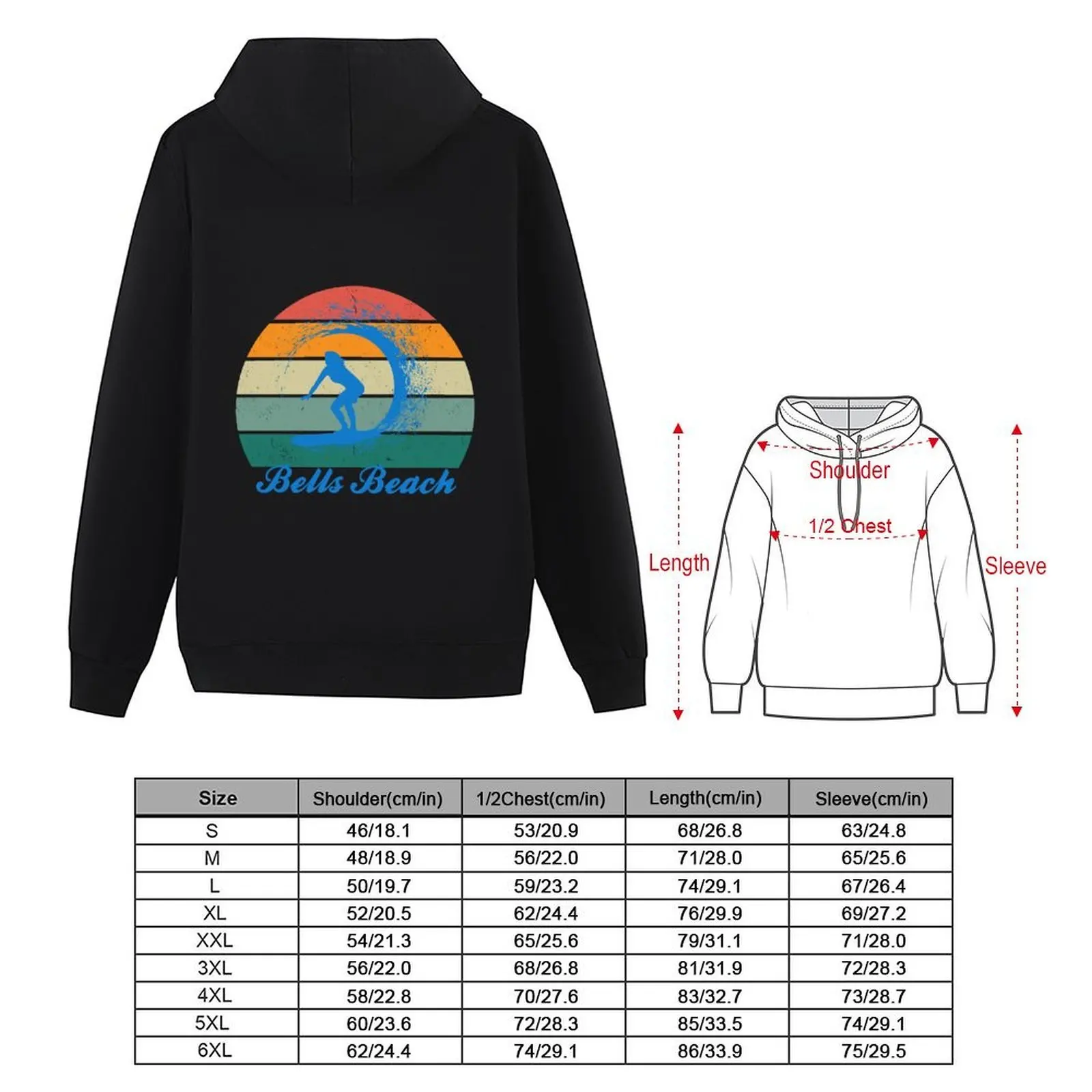 bells beach - point break Hoodie hooded shirt winter clothes mens clothing autumn new products hoodie