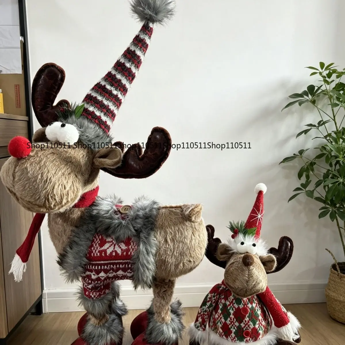 Red Elk Retractable 90cm High Floor Ornament Art Ornament American Room Christmas Decoration