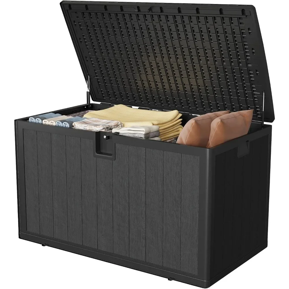 

130 Gallon Outdoor Storage Box, Waterproof Deck Box, Lockable Storage Box
