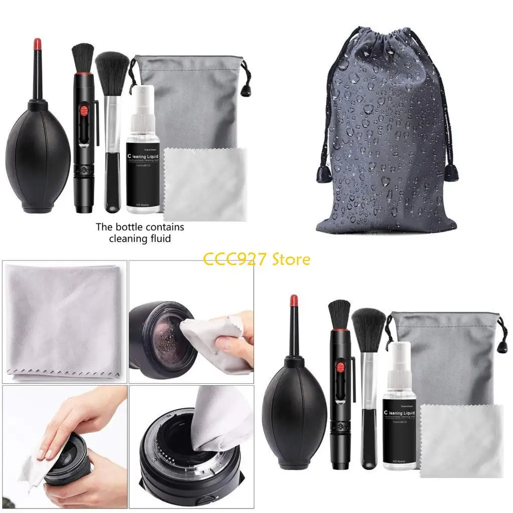 

B03F 6PCS Camera Cleaning Accessories with Cleaning Solution Lens Pens Brush