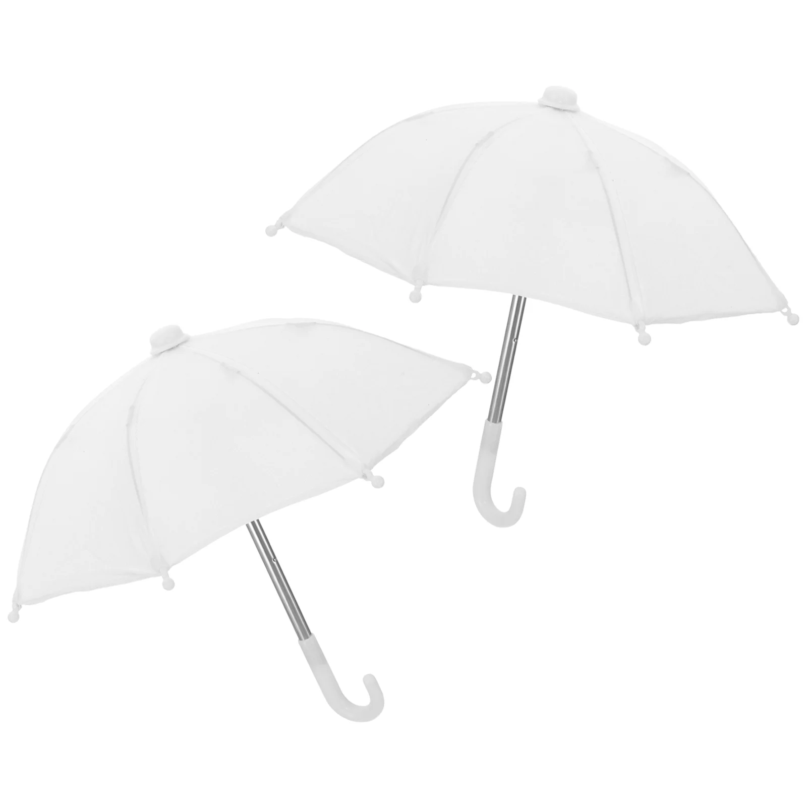 

2 Pcs Mini Umbrella Toy Models Pretend Play Accessories Rain Baby Miniature Decor Plastic Ornament Furniture