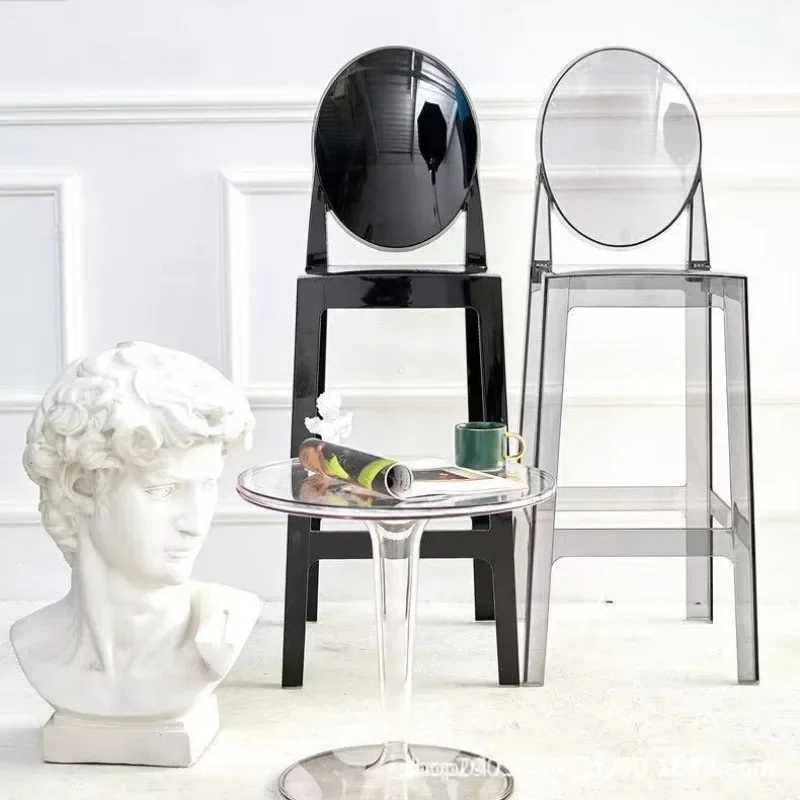 Transparent bar chair Personalized fashion home high  Outdoor acrylic back chair Simple crystal bar