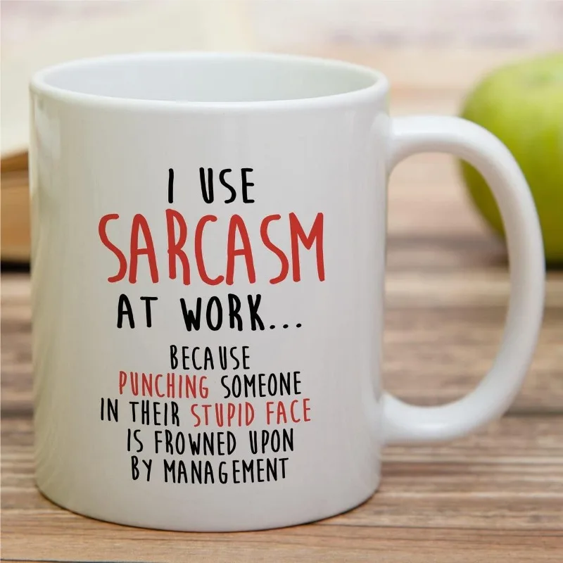 

Sarcasm Themed Ceramic Coffee Mug, 11 Oz - Humorous Office Drinkware, Inspirational Sarcastic Cup for Work, Ideal Gift for Cowor