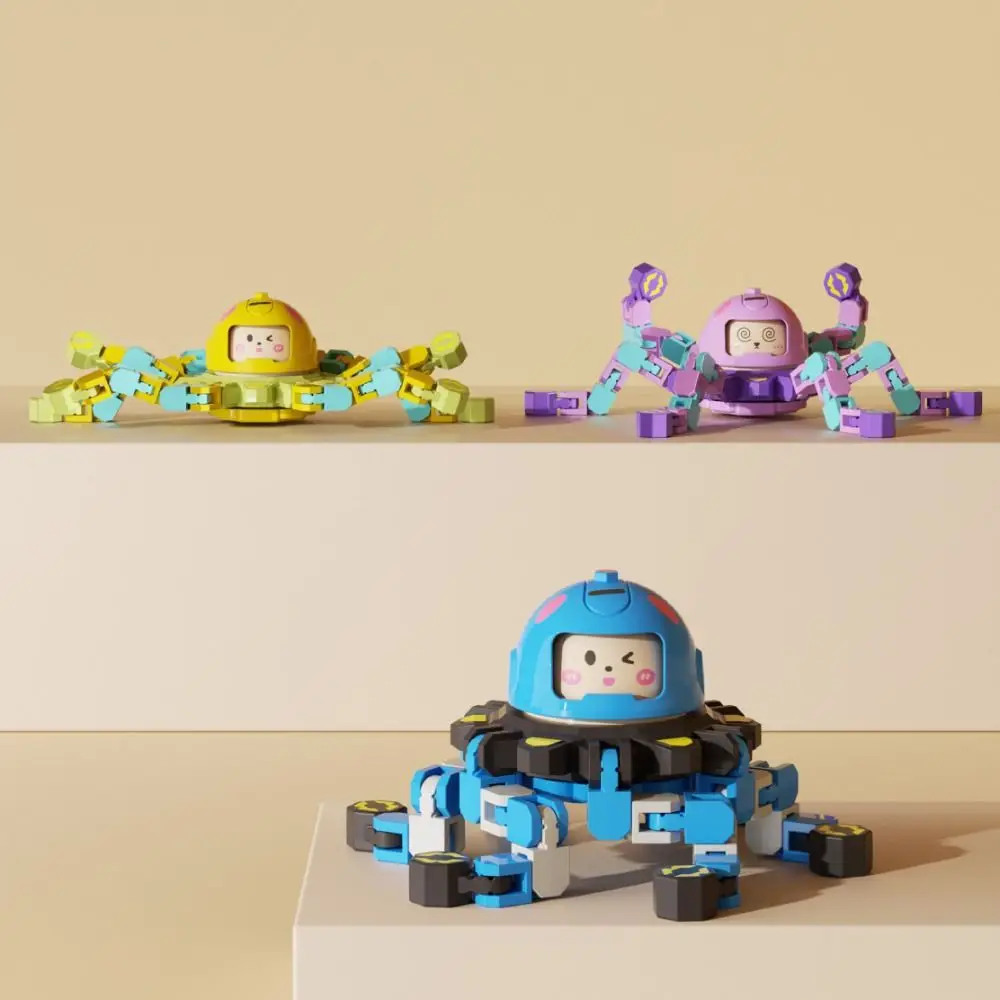 

Plastics Mechanical Luminous Gyroscope Octopus Robot Face Changing Fingertip Versatile Chain Glow in Dark Interesting