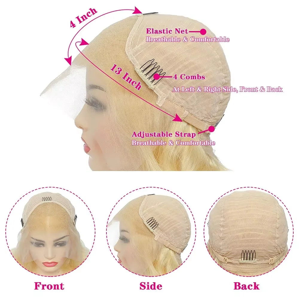 30 40 44 Inch 613 HD Lace Frontal Human Hair Wig 250 Density 13x6 Colored Blonde Raw Body Wave Lace Front 100% Human Hair Wigs image 6