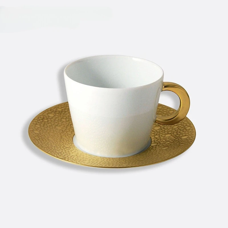 Tea Coffee Cup Saucer Mug Afternoon Tea Embossed Porcelain