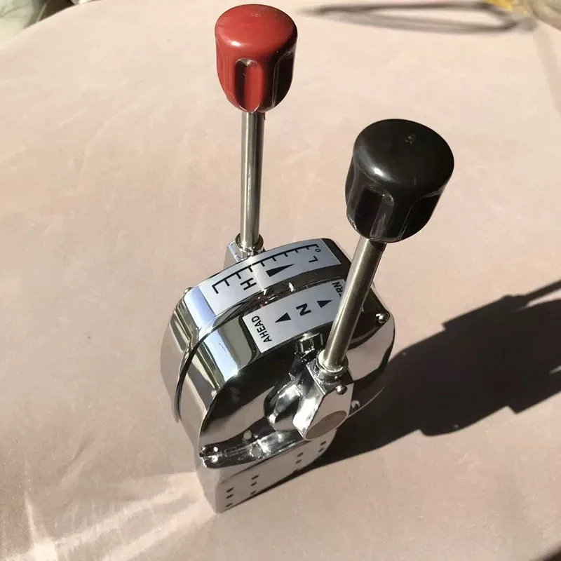 Marine Dual Handle Throttle & Gear Shift Operating Controller Flexible Cable Installation Vessel Speed Shift Control Unit