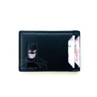 Black Leather Wallet Personalized Superhero Mask Card Holder Bat ID Heroic Wallet Gift Men Leather Slim Card Holder Case Wallet