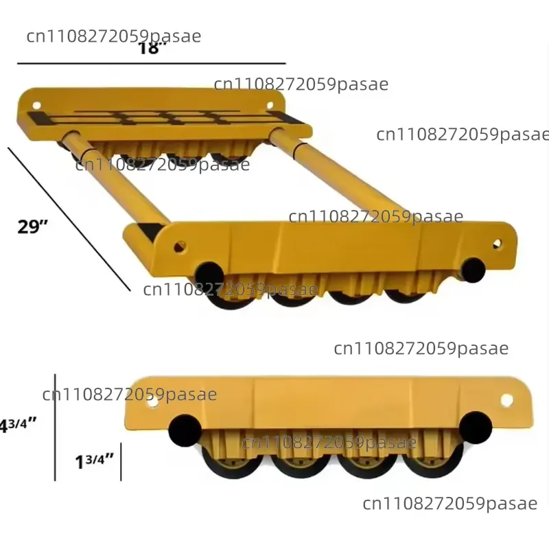 2000lbs Heavy Duty All Terrain Furniture Mover | 8-Wheel PU Roller Skate for Heavy Equipment & Building Materials