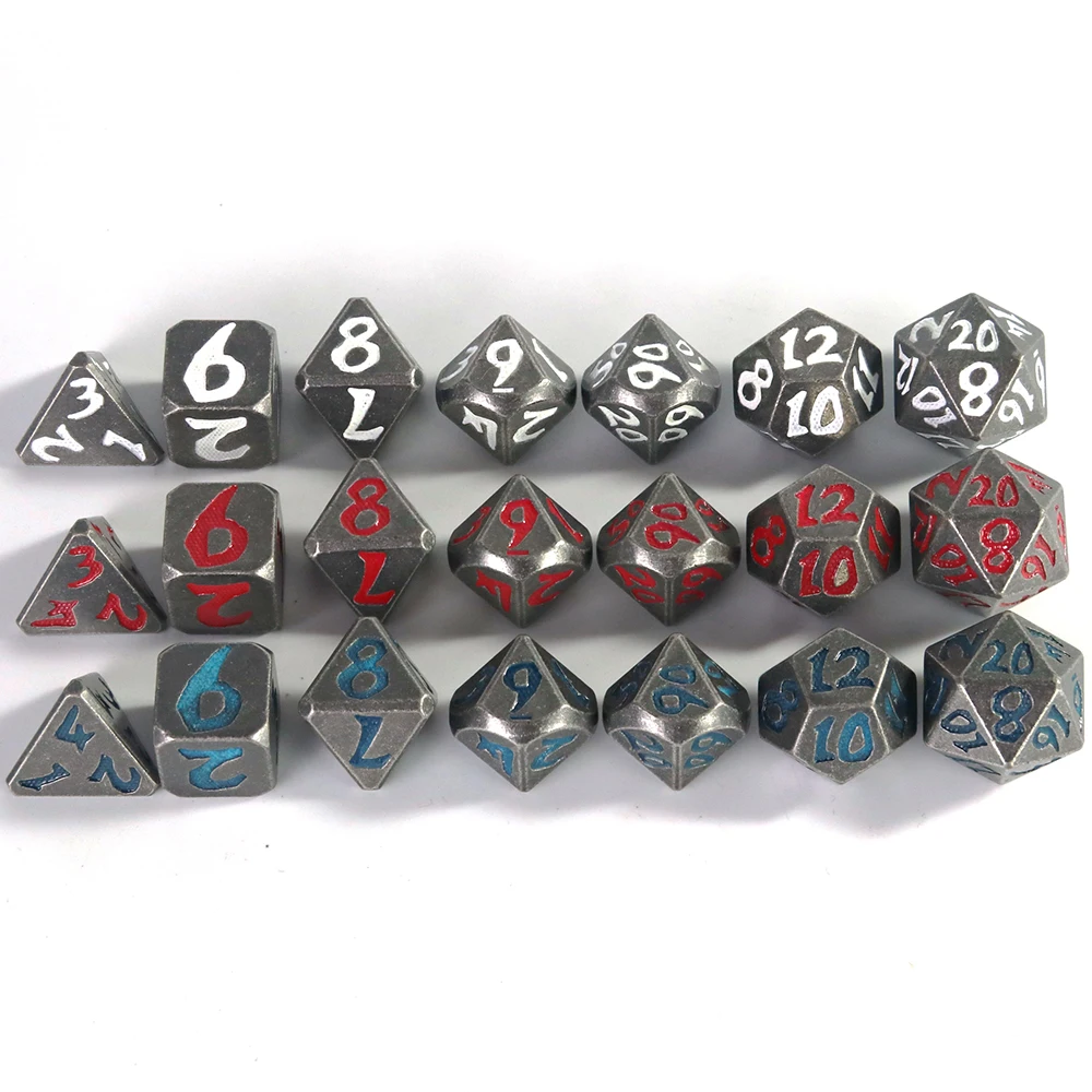 Metal Dice Set Polyhedral Digital Glow In The Dark for Boardgame As Souvenirs/Gift Entertainment Game Dice