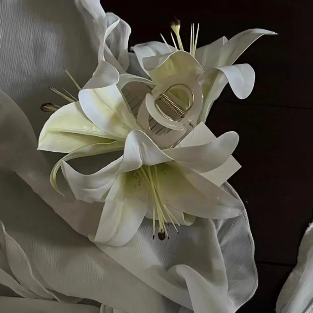 بوهيميا المشابك زهرة الزنبق مشبك شعر ذيل حصان كليب لطيف دبوس الشعر كالا مشبك شعر الكورية نمط أغطية الرأس مشبك القرش الكبير