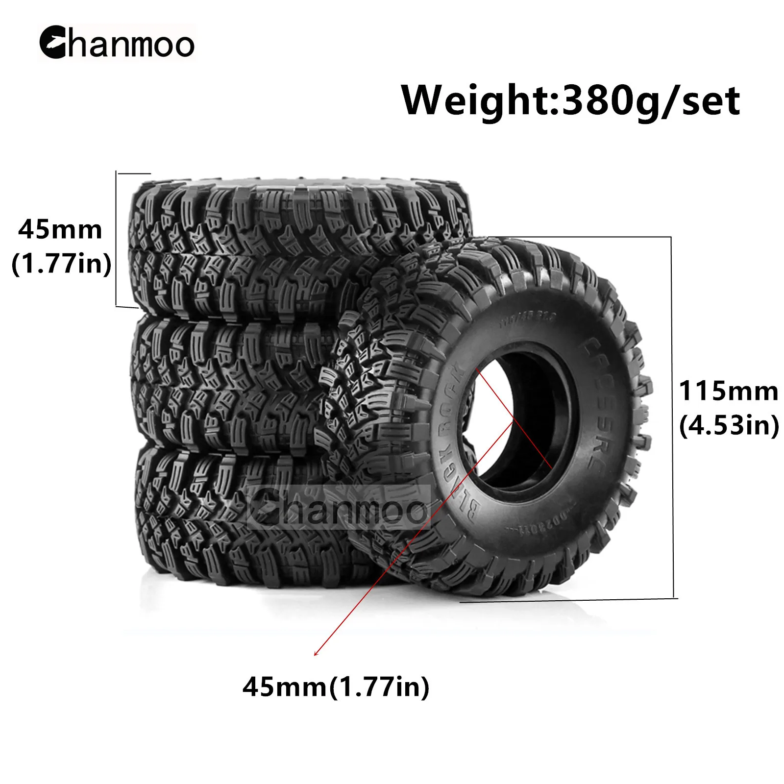 1.9in Crawler Banden Rock Wielen Modder Band voor 1/10 Schaal RC Auto Axiale Traxxas SCX10 II III TRX4 RC4WD D90 YK4102 Gen8 Redcat
