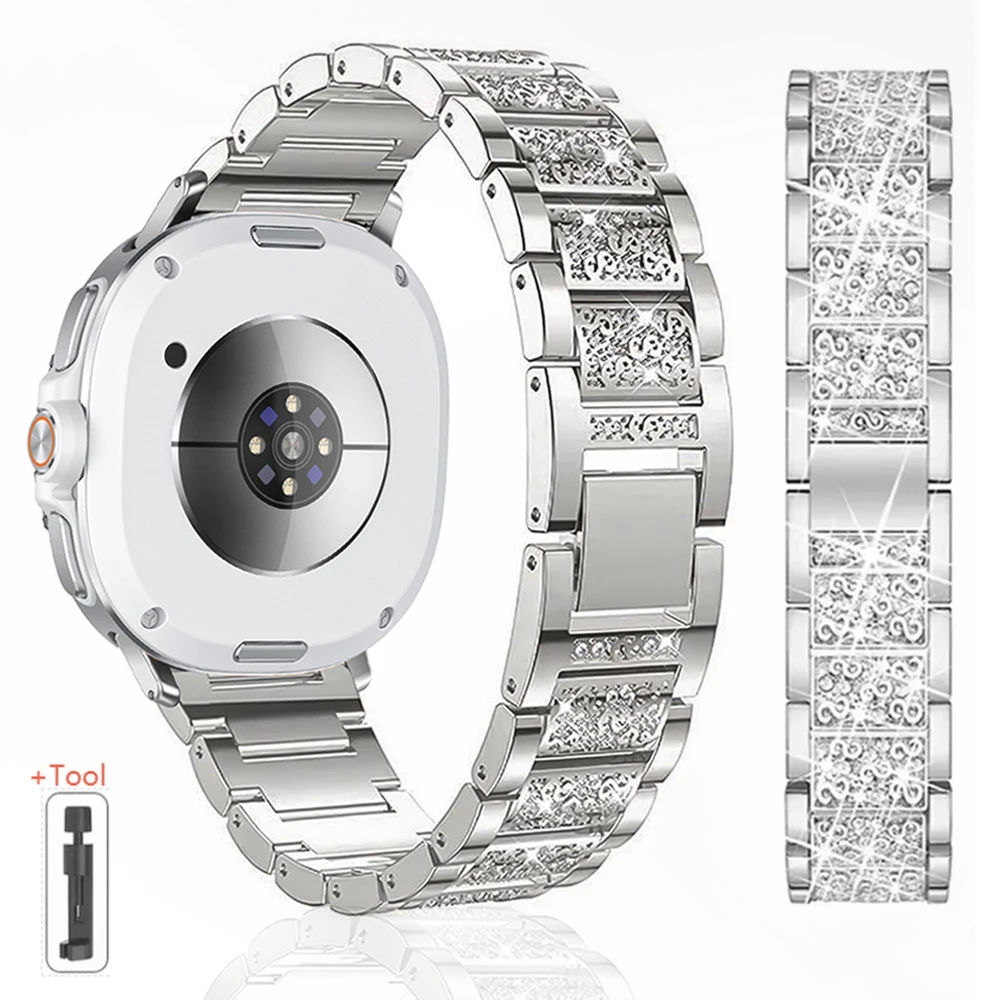 Bling Strap for Samsung Galaxy Watch 8 40 44mm Sparkling Diamond Stainless Steel Band for 8 Classic 46mm Bracelet Accessories