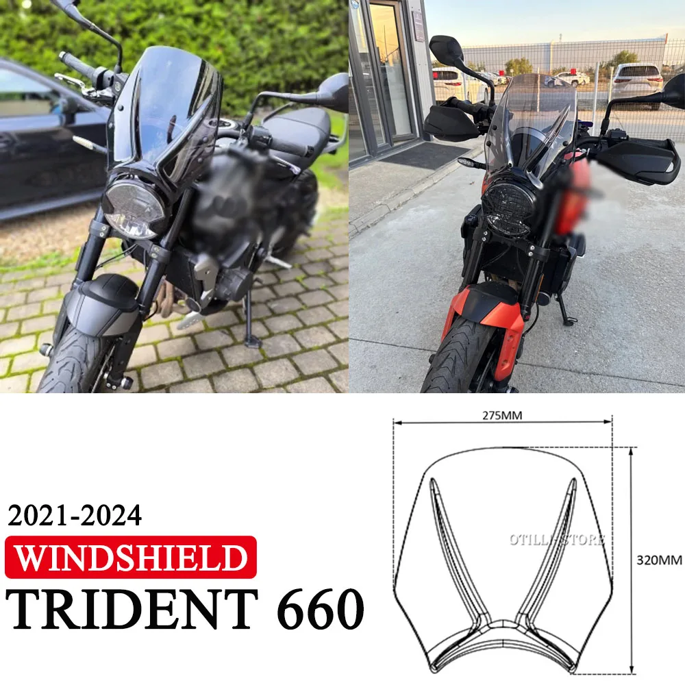 

202-2024 2023 NEW For TRIDENT Trident 660 Motorcycle Windscreen For Trident660 Accessories Windshield Baffle Air Wind Deflectors