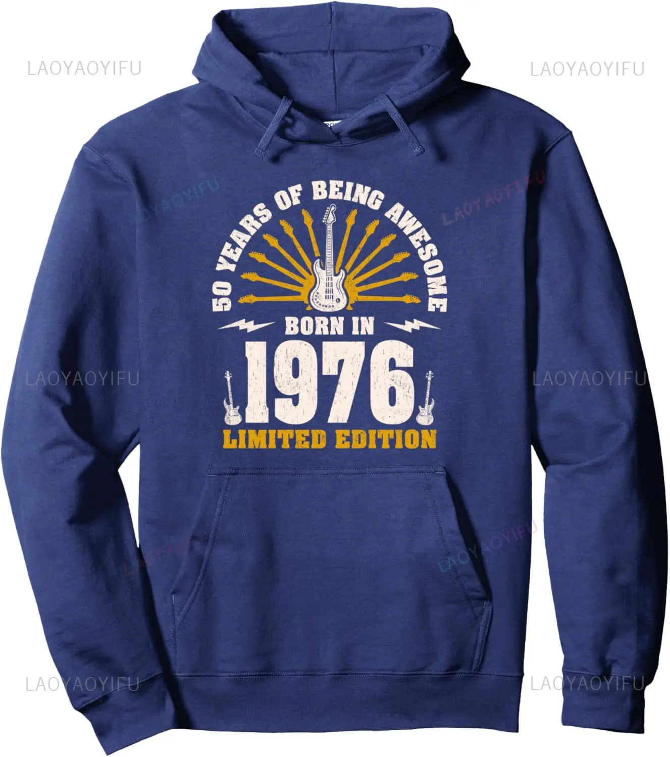 

Year-Old Guitarist Guitar Lovers Born 1976 Pullover Hoodie Unisex Autumn Streetwear Tops Y2k Harajuku Graphic Hoodie