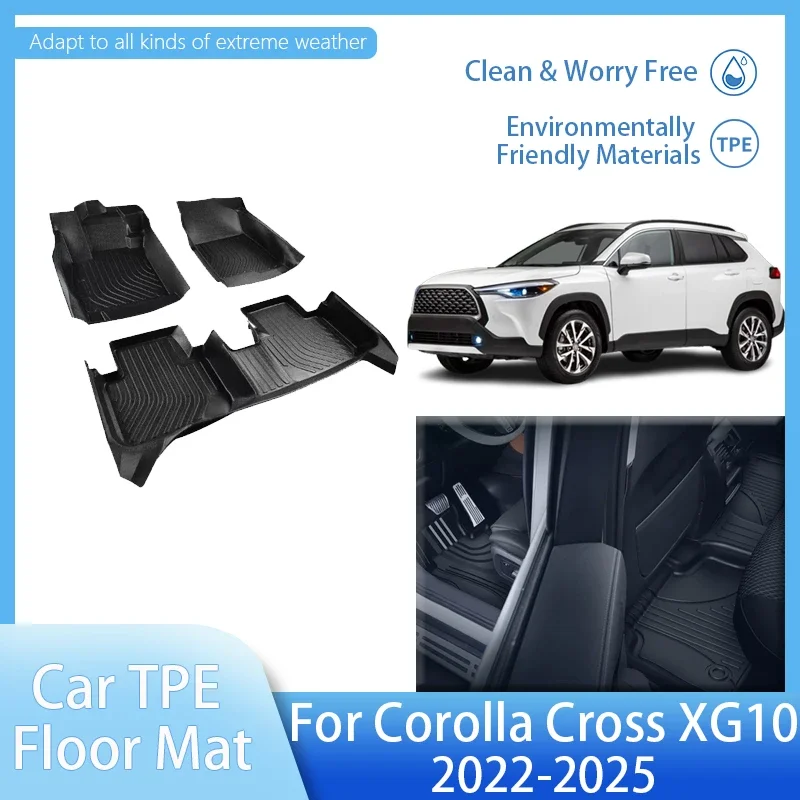 

Car Floor Mat For Toyota Corolla Cross 2024 Accessories Frontlander XG10 2022-2025 2023 Protective Pad TPE Rug Foot Pad Car Mats