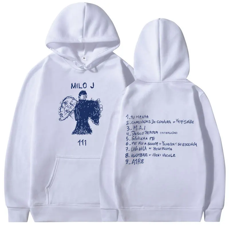 2026 neuer Milo J 111 Album-Grafik-Hoodie für Männer und Frauen, Unisex-Sweatshirt, Vintage Hip-Hop-Pullover, Geschenk für Fans, Streetwear-Kapuzenpullover – Detail 15