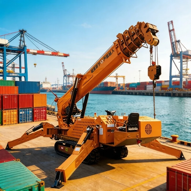 Mobile Spider Crane 3 Ton 5ton 6ton 8ton 10ton Telescopic Boom 360 Degree Mini Crawler Hydraulic Crane Lifting 14m With Fly Jib